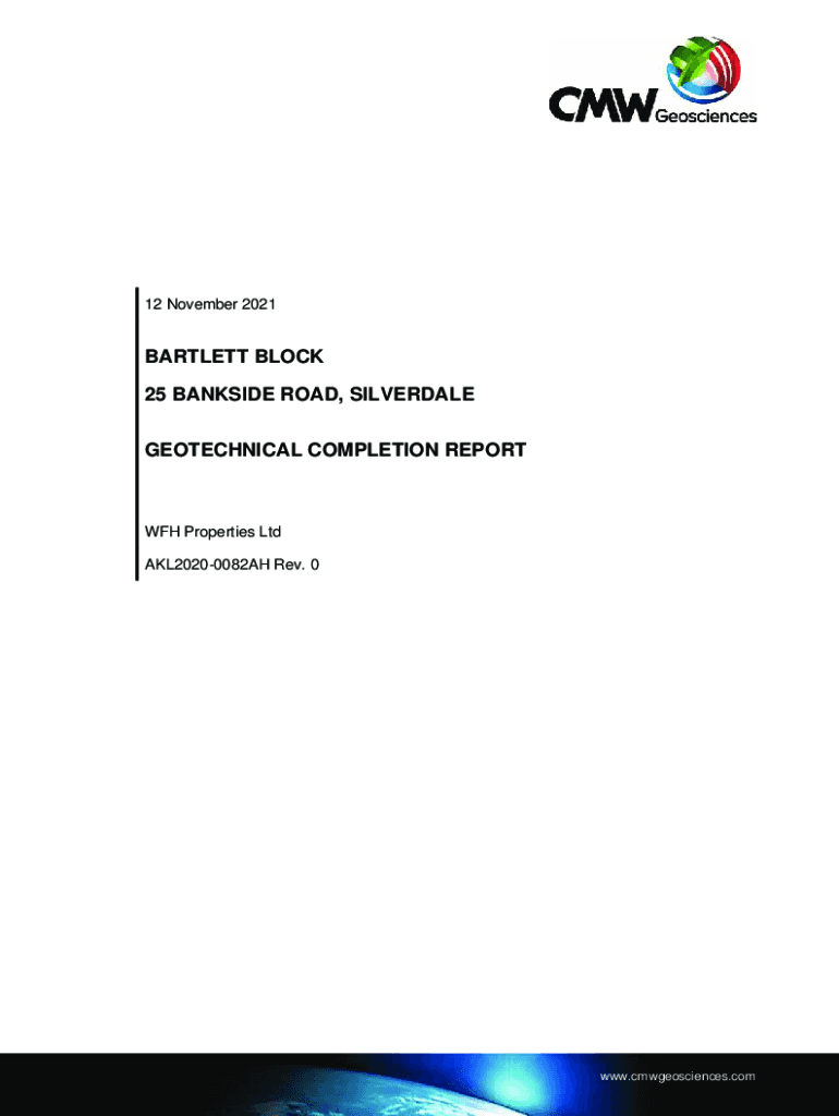 Fillable Online BARTLETT BLOCK 25 BANKSIDE ROAD, SILVERDALE Fax