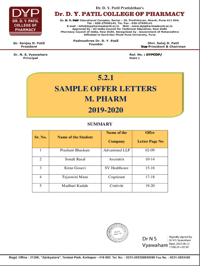Fillable Online SAMPLE CPT JOB OFFER LETTER - St. Francis College Fax