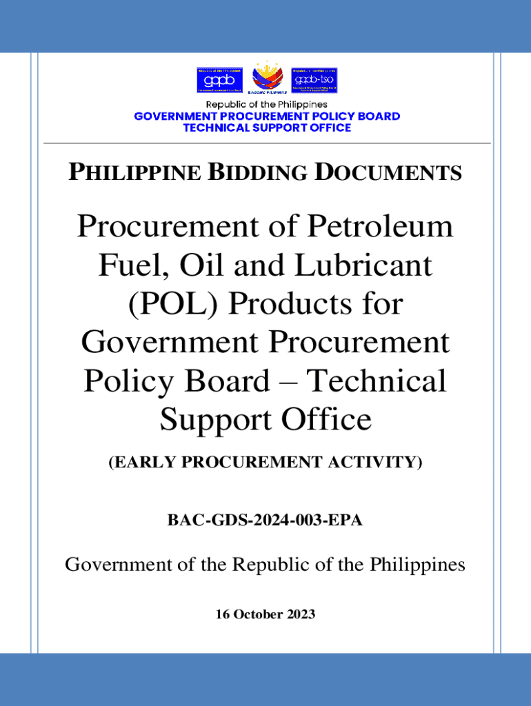 Fillable Online Procurement of Petroleum Fuel, Oil and Lubricant (POL