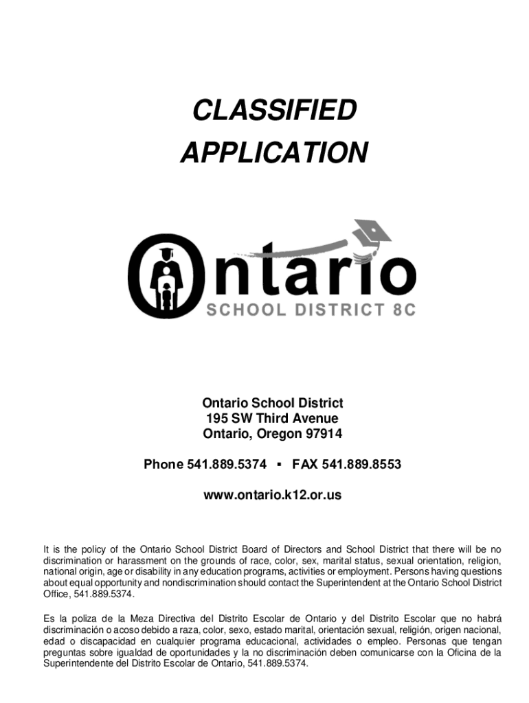 Fillable Online Fillable Online School Board Ontario School District