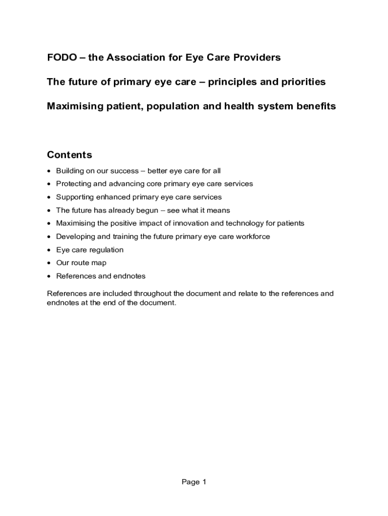 Fillable Online Integration of eye health into primary care services in