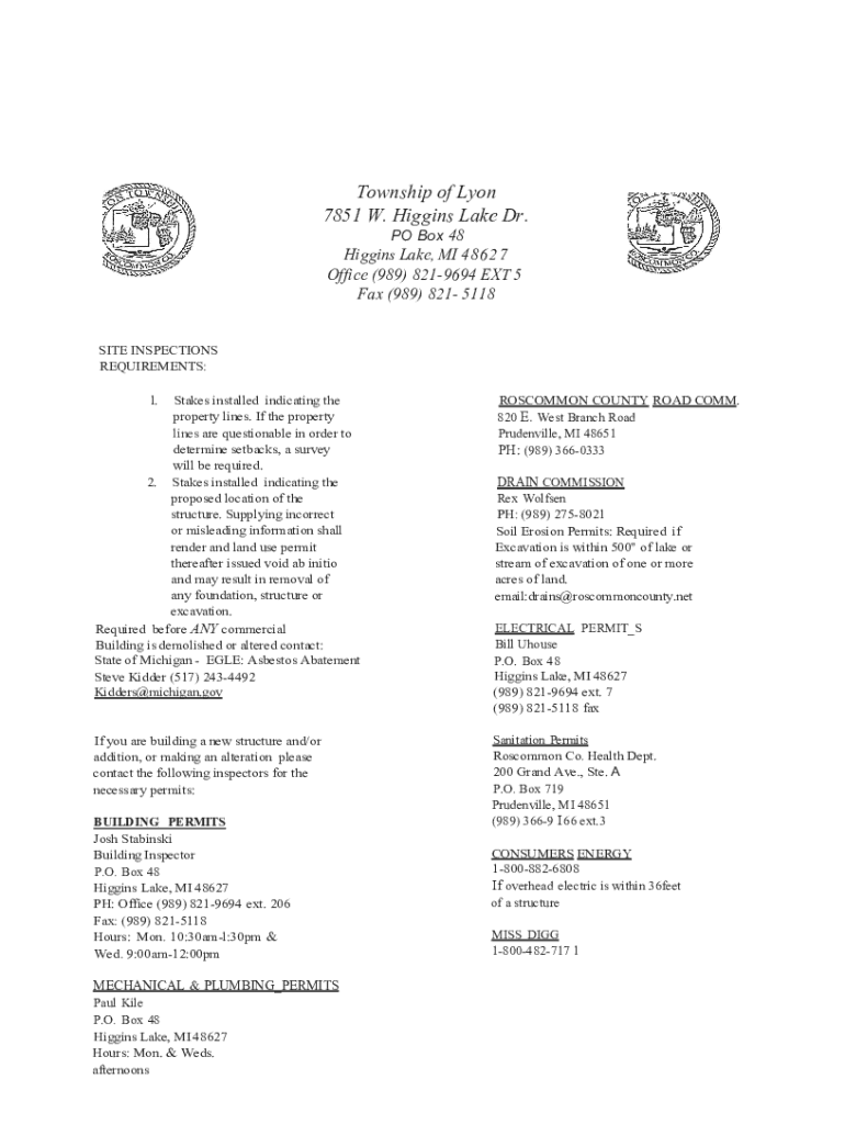 Fillable Online Lyon Township MI Cities and Towns in the United