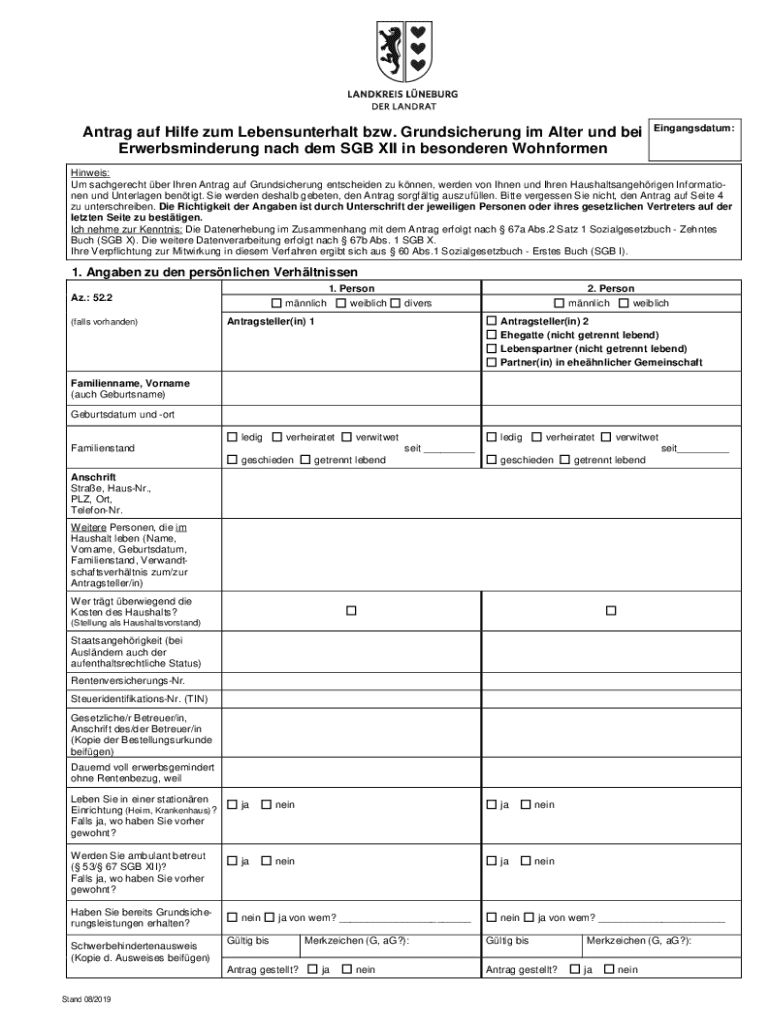 Antrag Auf Hilfe Zum Lebensunterhalt