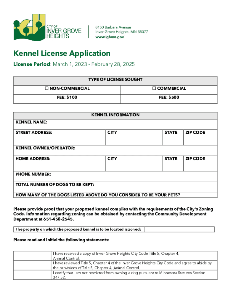 Fillable Online Licenses and PermitsInver Grove Heights, MN Fax Email