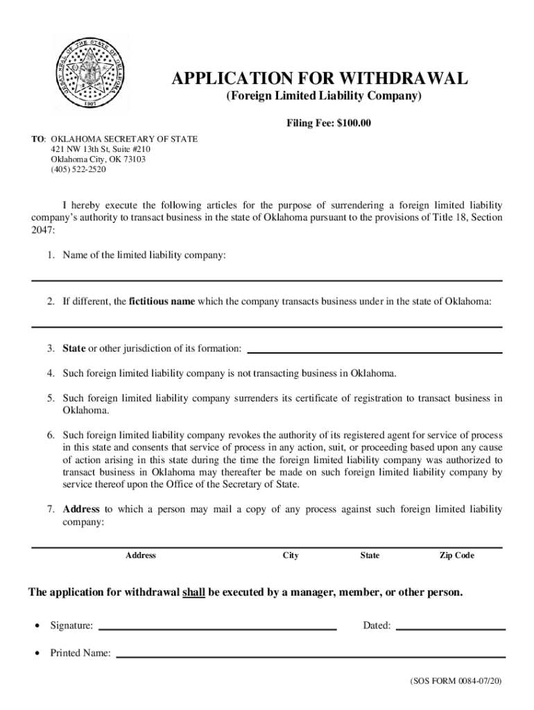 Fillable Online sos ok https//sos.ok.gov/forms/Fm0017.PDF Fax Email