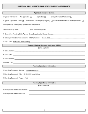 Uniform Application for State Grant Assistance