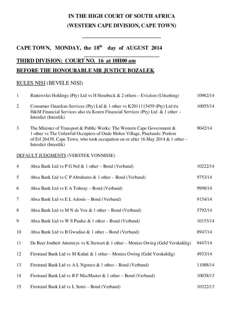 Fillable Online master's office, cape town telephone and office list