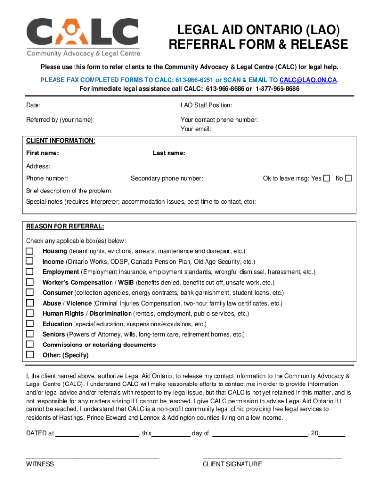 Fillable Online Services in Ontario Completing your Basis of Claim