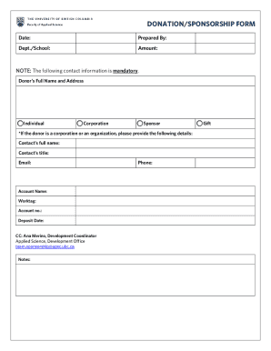 Donation/Sponsorship Form