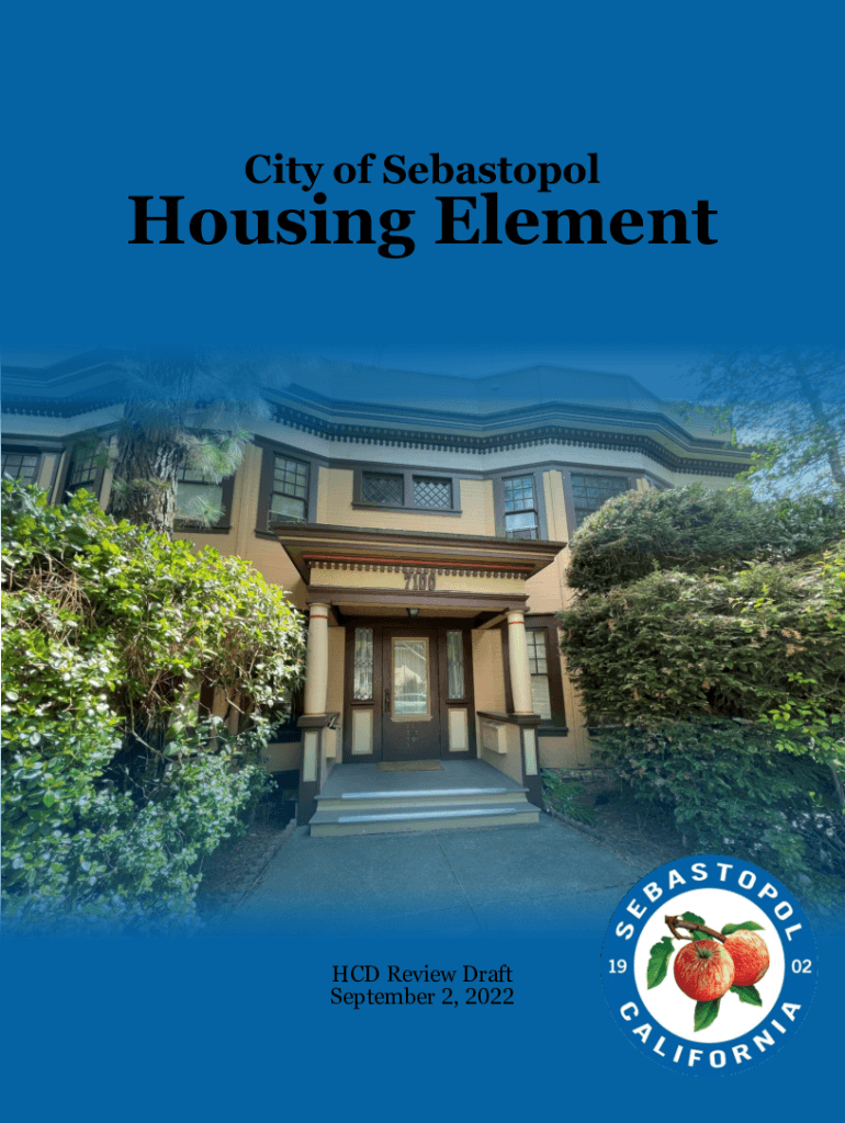 Fillable Online City of Sebastopol 6th Cycle Housing ElementInitial