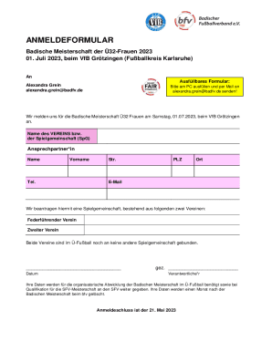 Badische Meisterschaft Ü32 Frauen 2023 Registration Form