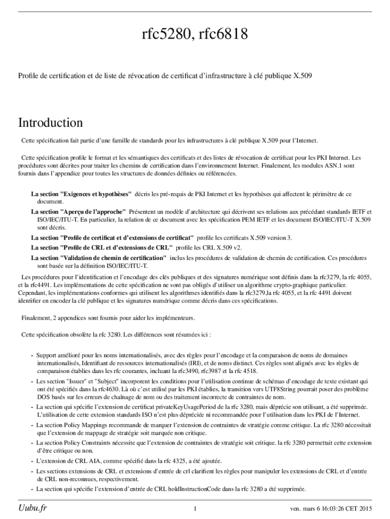 Remplissable En Ligne X.509 Public Key Infrastructure Certificate and Faxer Email