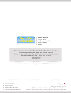 Redalyc.Factores asociados al riesgo nutricional en adultos mayores autnomos no institucionalizados. Factores asociados al riesgo nutricional en adultos mayores autnomos no institucionalizados. Nutricin Hospitalaria Montejano Lozoya, A. Raimunda; Fer