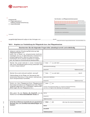 German Pflegeantrag Form