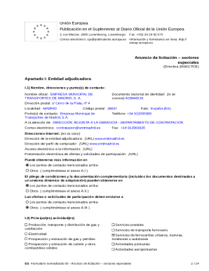 Anuncio de licitacinsectores especiales - Contrato de ...