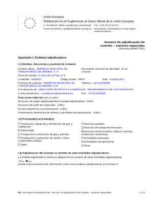 Anuncio de adjudicacin de contratosectores especiales - Suscripcin de un contrato de seguro, para fallecimiento, IPAy seguro de rentas temporales y capitales para la IPT para los trabajadores de la EMT / ES-MADRID. 2012-170184 / 2530725