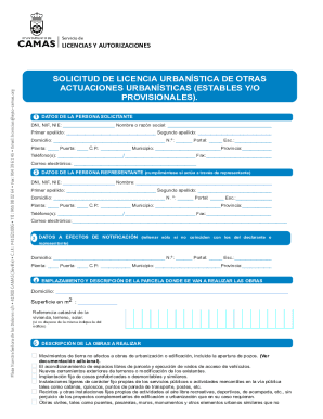 Solicitud de licencia urbanstica de otras actuaciones ...