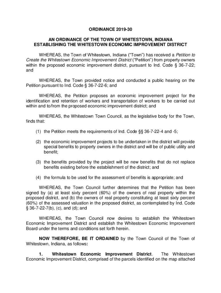 Fillable Online whitestown in AN ORDINANCE AMENDING ZONING MAPS WITHIN THE Fax Email Print
