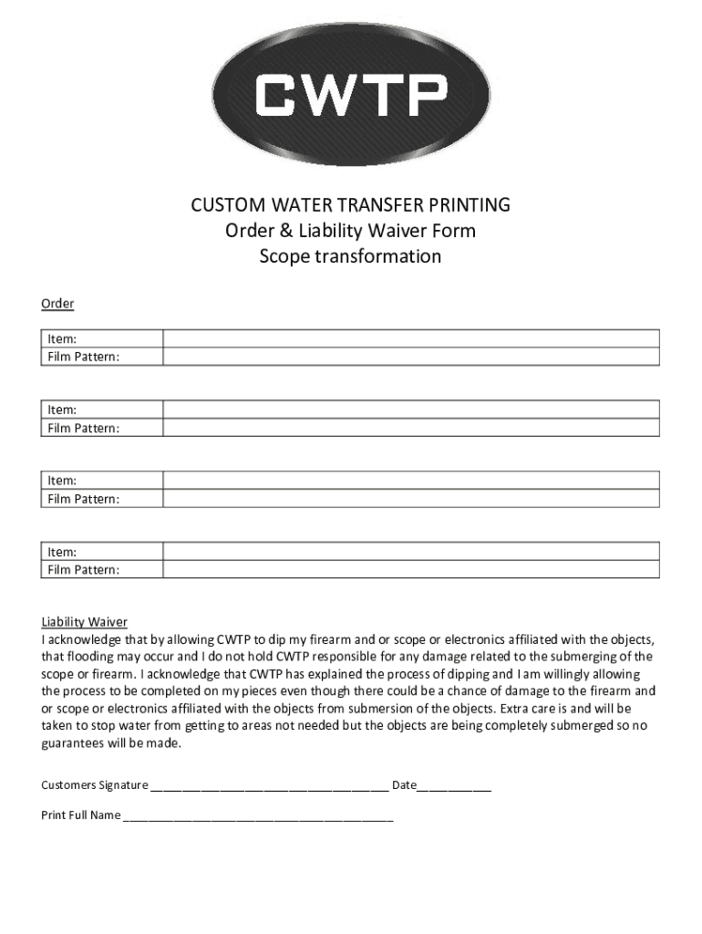 Fillable Online Custom Hydrographic Dipping My Dip Kit Fax Email Print pdfFiller