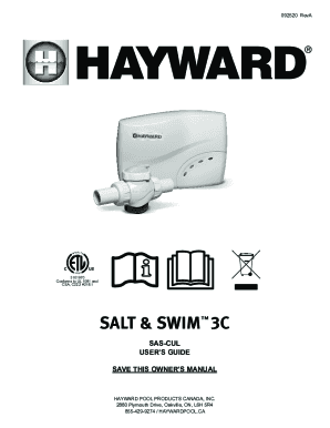 Salt &amp; Swim 3C Owner's Manual (SAS-CUL)