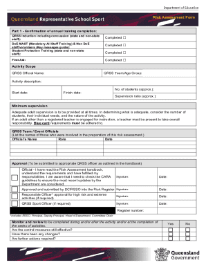 Risk Assessment Form