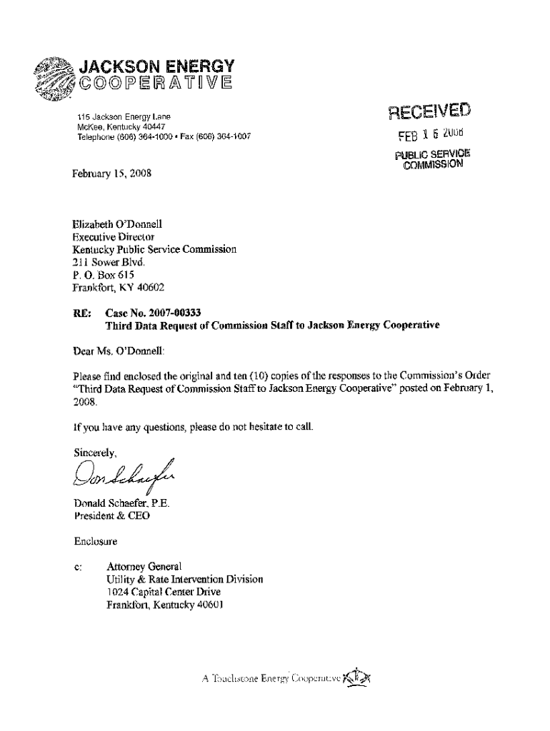 Fillable Online psc state ky Jackson Energy Cooperative Corporation