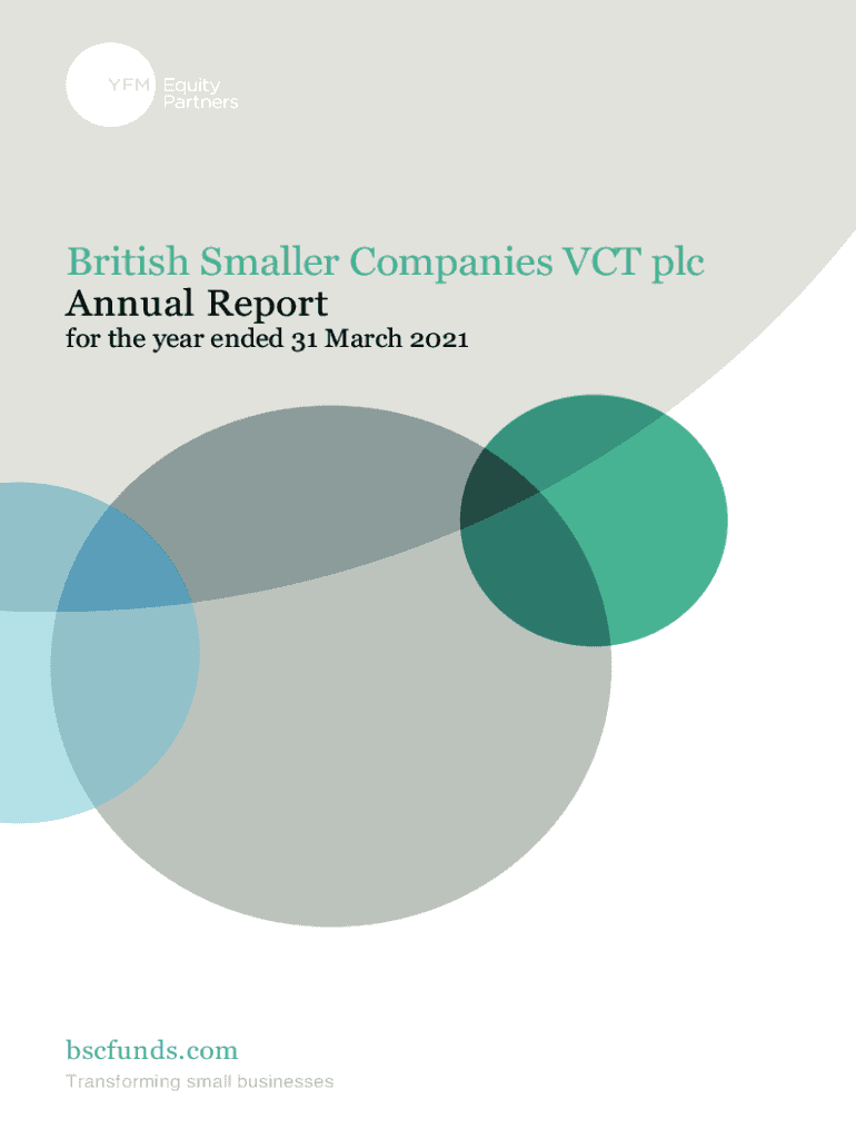 Fillable Online British Smaller Companies VCT plc Annual Report Fax