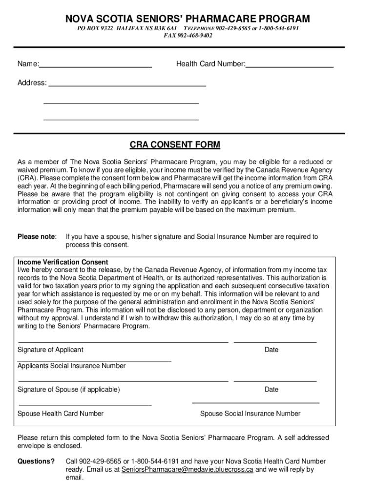 cra consent form Preview on Page 1