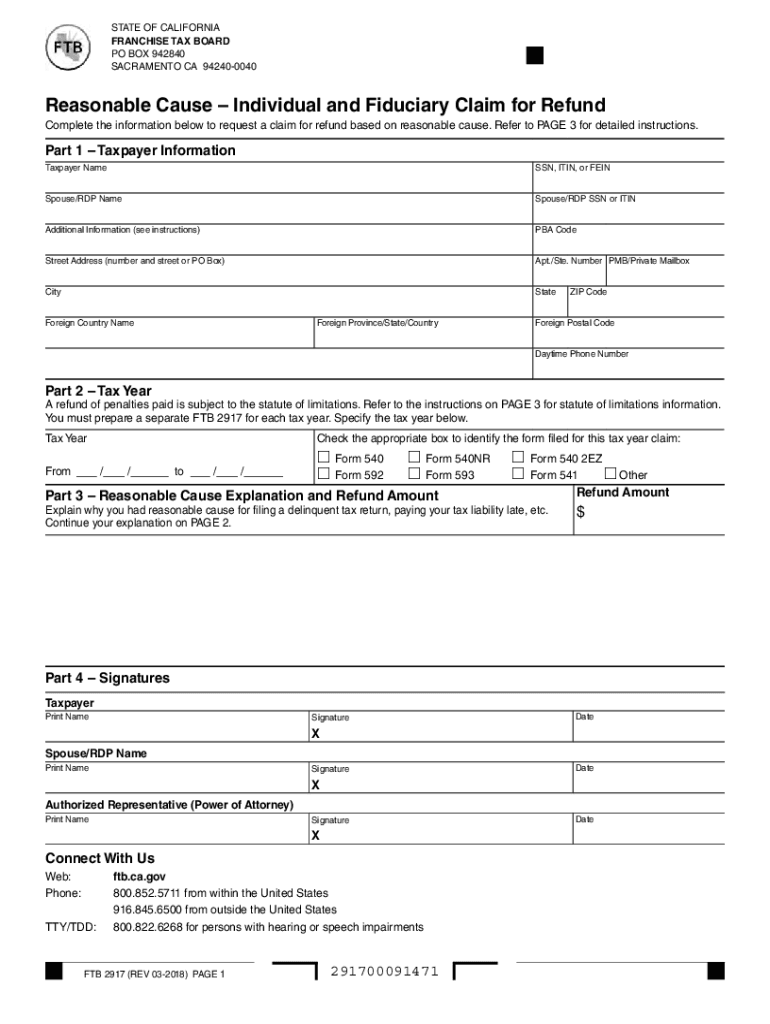 ftb 2917 form Preview on Page 1