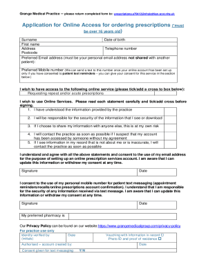 Fillable Online Simple Repeat Prescription Request Fax Email Print