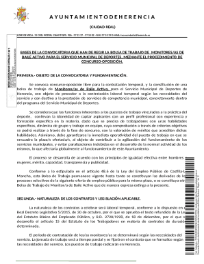Convocatoria y bases para la constitucin de una bolsa de ...