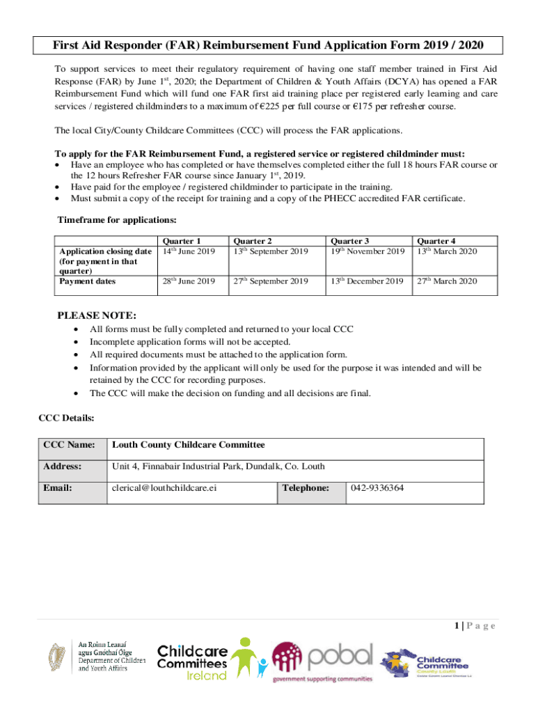 Fillable Online FARReimbursementApplicationForm2021 Fax Email