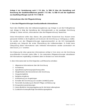 Ausfüllbar Online Anlage 4 zur Vereinbarung nach 115 Abs. 1a SGB XI ...