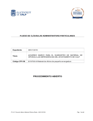 Acuerdo marco para el suministro de material de oficina ...