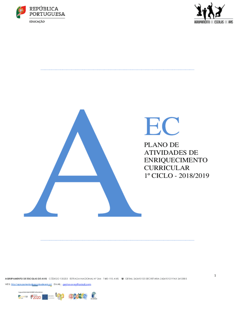 Preench vel Dispon vel Plano De Atividades De Enriquecimento Curricular Preench vel Dispon vel Plano De Atividades De Enriquecimento Curricular