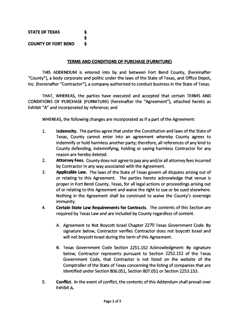 Fillable Online Fort Bend County FFE and court Room Build Out cc10.23 ...