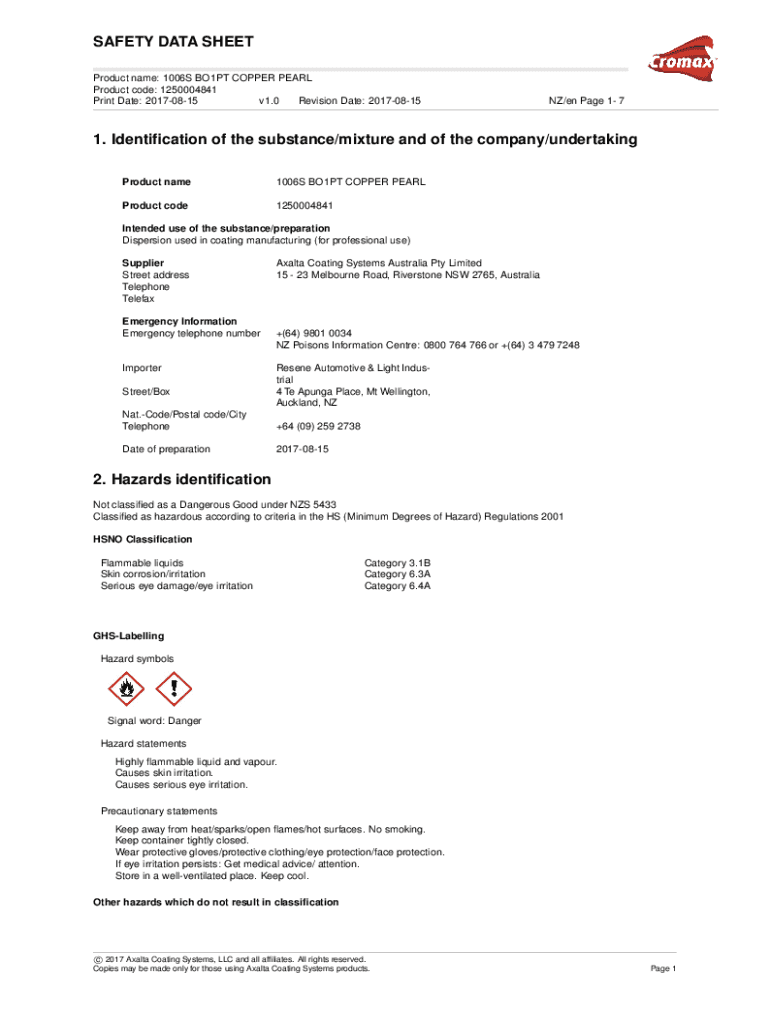 Fillable Online Safety Data Sheet. BROWN RED PEARL Fax Email Print