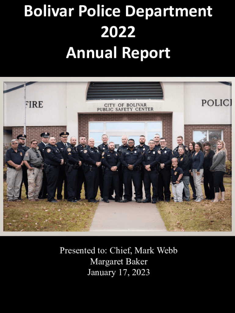 Fillable Online bolivar mo Bolivar Police Department 2022 Annual Report