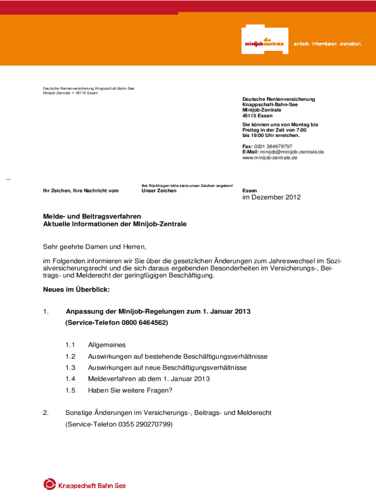 Ausfüllbar Online Deutsche Rentenversicherung KnappschaftBahnSee