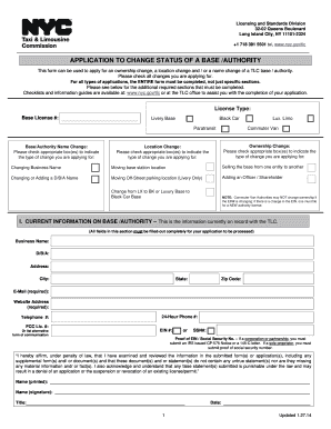 TLC Base Authority Change Application