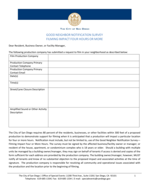 Good Neighbor Notification Survey