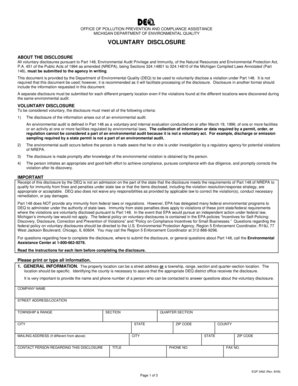 Michigan Voluntary Disclosure Form