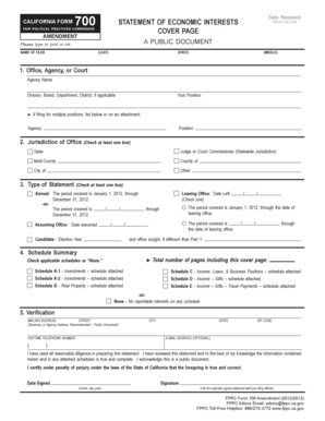California Form 700 Statement of Economic Interests