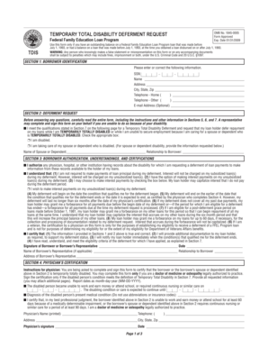 Temporary Total Disability Deferment Request