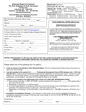 Arkansas Professional Surveyor Renewal Form