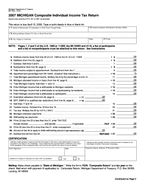 Michigan Composite Individual Income Tax Return