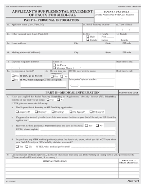 California Medi-Cal Supplemental Statement of Facts