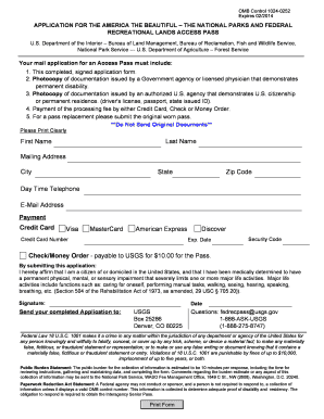 Application for America the Beautiful Access Pass