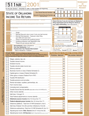 Oklahoma 511NR Nonresident Income Tax Return