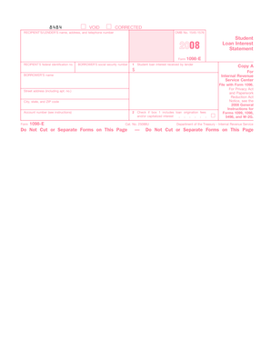 Form 1098-E 2008 Student Loan Interest Statement